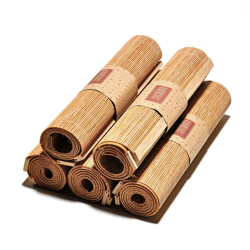  Japanese Zen Bamboo Weave Tea Mats Table Runners Curtains Table Cover Kung Fu Tea Set Accessories H