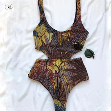 Сексуальный комплект бикини, Африканский этнический принт, этнический стиль, дизайн верха, низ, купальник, высокая талия, купальник, пляжная одежда, женский купальник