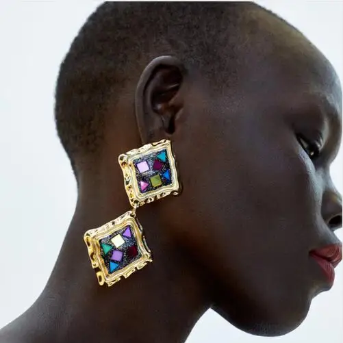 

Terreau Kathy ZA Multicolored Metal Drop Dangle Earrings For Women Vintage Wedding Party Christmas Gifts Bohemian Earrings