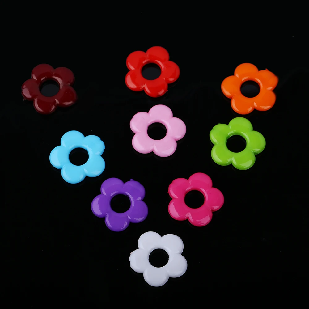 

60pcs/lot Candy color Acrylic Plastic Flower Beads Two Hole Beads Jewelry Making Necklace Bracelets