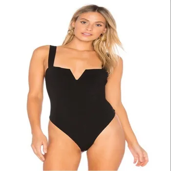 

Sexy Plunge V neck Bodysuit Women Jumpsuit Tank Top One Piece Cami Body Suit Leotard Catsuit