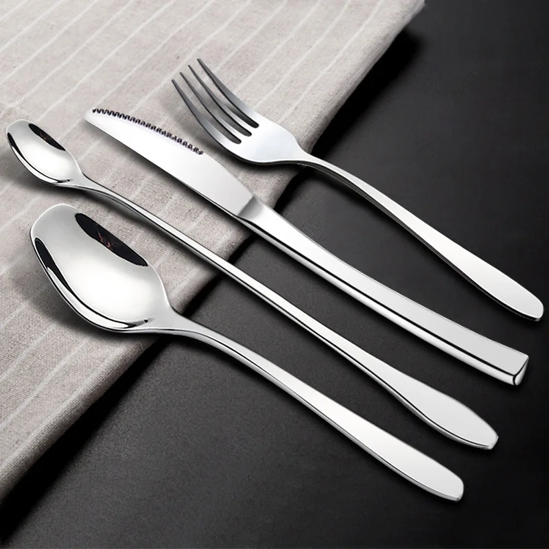 

304 stainless steel cutlery spoon Western tableware set hotel thickened steak knife European burdock fork spoon