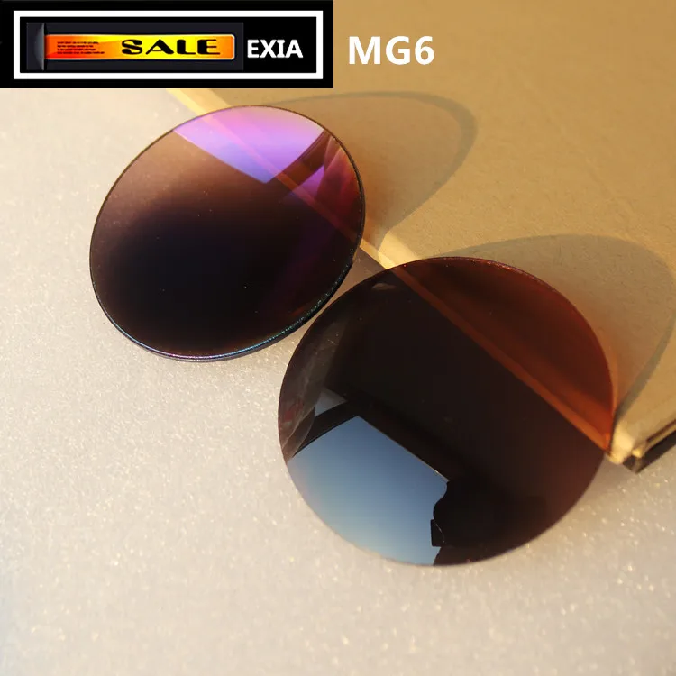 Gradient Sunglass Lenses Glass Mineral 1.523 Index Grey Red Colors HMC EXIA OPTICAL MG6Eyewear