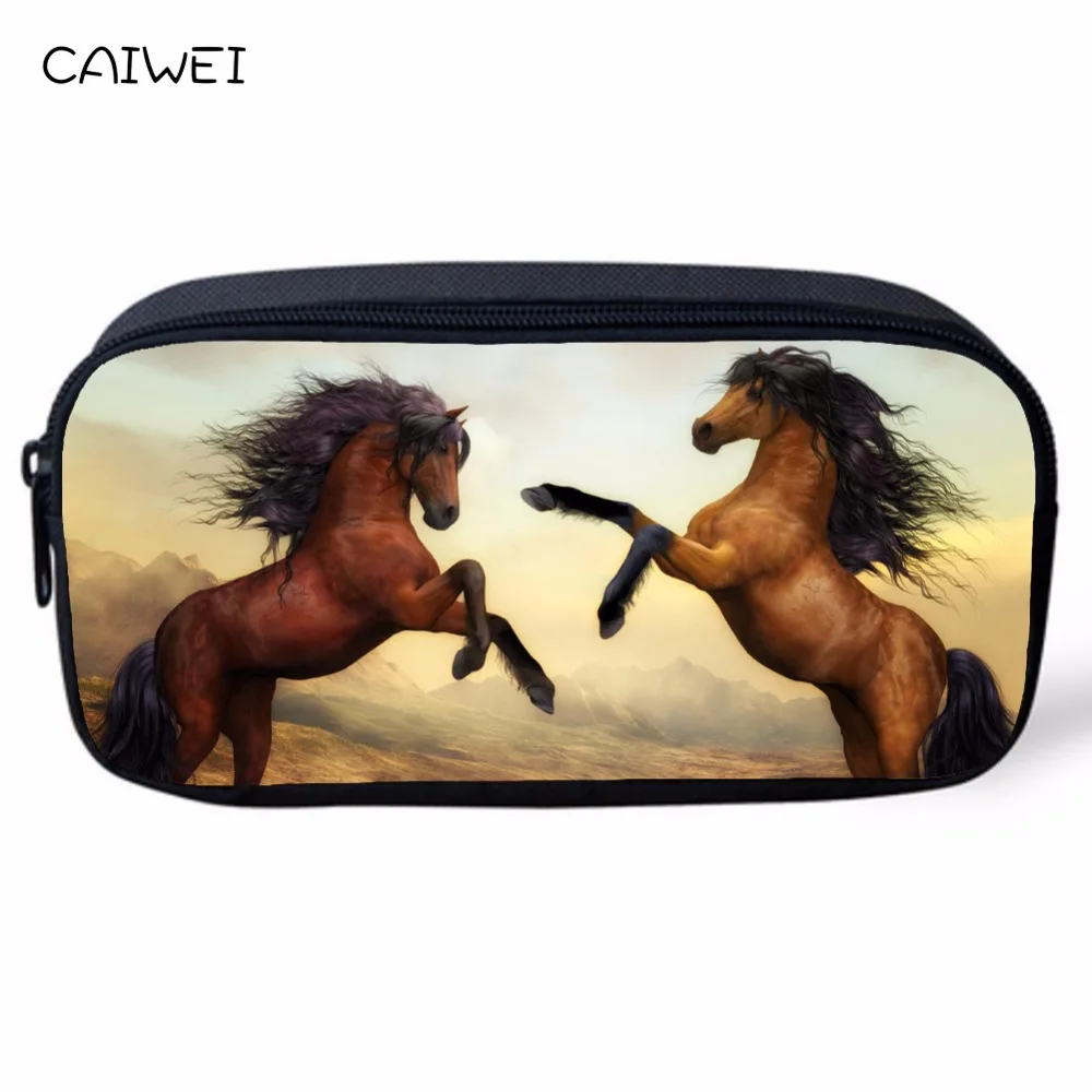 الرجال التجميل الحالات مجنون الحصان رصاص القلم الحقيبة المدرسية الحيوان تصميم أنيق حقيبة أطفال القرطاسية التجميل