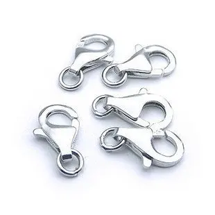 

10pcs 925 Silver platinum plated lobster clasp with opening jump ring charms 925 Sterling Silver jewelry silver findings