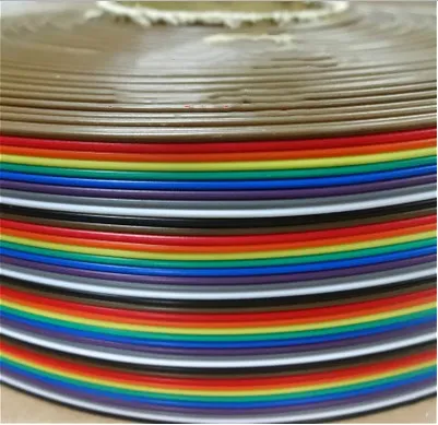 

1.27mm Spacing Pitch 20 WAY 20 Pin Flat Color Rainbow Ribbon Cable Wire Stranded Conductor For PCB DIY 20P