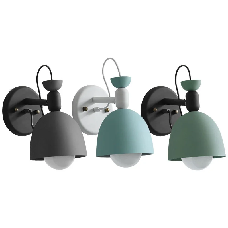 

Creative bedroom bedside lamp wrought iron wall lamp home living room wall led light hotel porch aisle lighting mx4181133