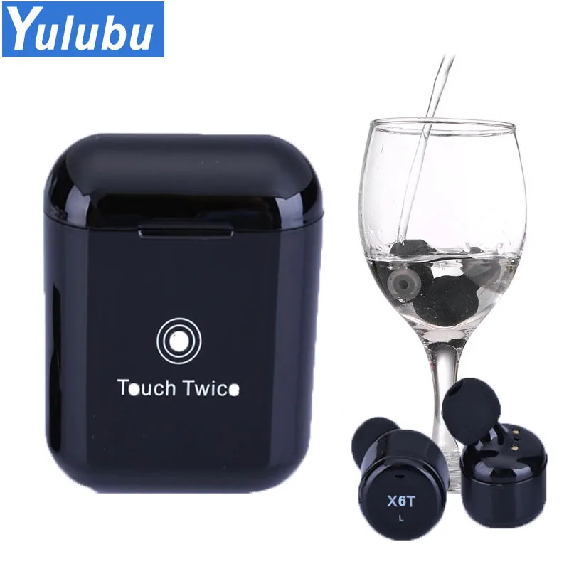 

Yulubu New TWS X6T Wireless Bluetooth 4.2 waterproof Headset Earphone wtih Charger Box Bass X3T Upgraded for Android IOS Phone