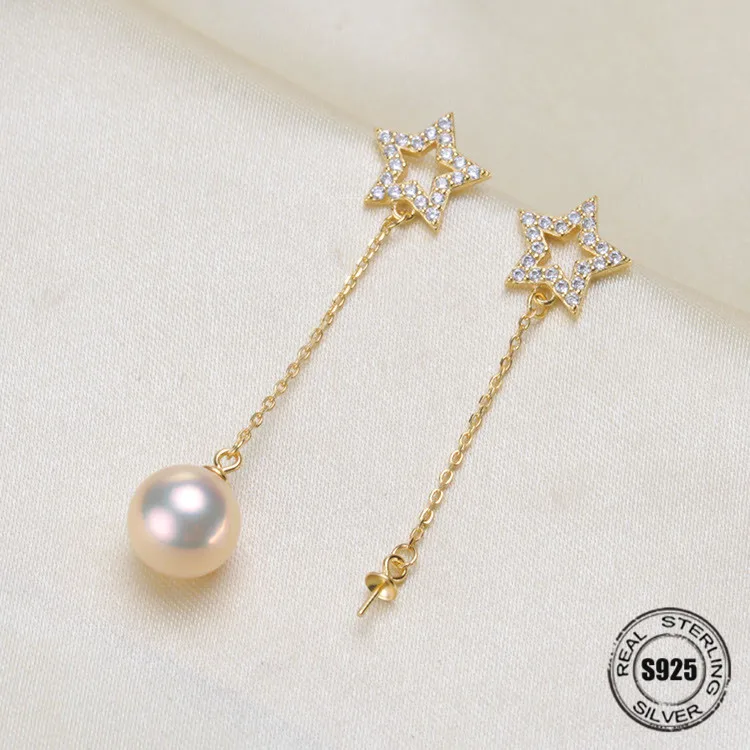 

HOT High Quality 925 Sterling Silver Stud Earrings Settings DIY Pearl Earring Hooks Findings Women's Jewelry Making Accessories