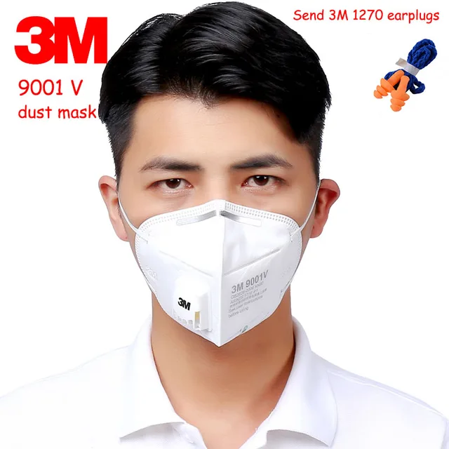 3M 9001V respirator dust mask With a breathing valve respirator mask