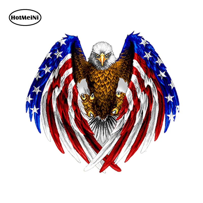 HotMeiNi Car Styling Sticker Bald Eagle USA American Flag Truck Laptop Window Decal Bumper Cooler 13cm* .11.5cm | Автомобили и