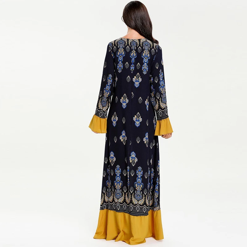 Роковой мусульмане Vestidos Arabes Elegantes кафтан абайя мусульманская одежда для Дубай Кафтан платье Для женщин Elbise Sukienki Рамадан Eid платья