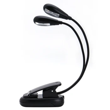 

1PC USB Charging 2 Dual Arm 4 LED Lamp Clip On Light For Book Reading Tablet Laptop Flexible Book Lights #K4U3X#