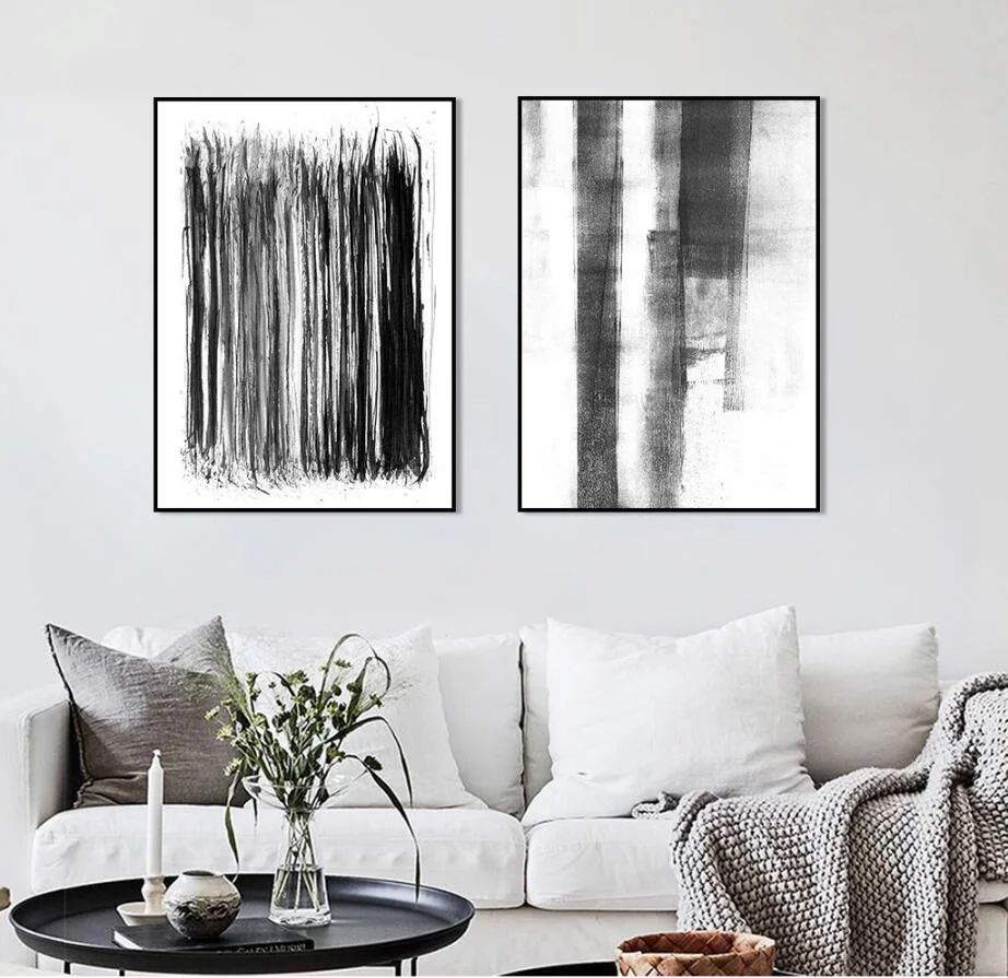 

Modern Home Decoration Wall Art Canvas Paints Minimalist Gray Brush Color Abstract Painting Unframed Nordic Poster