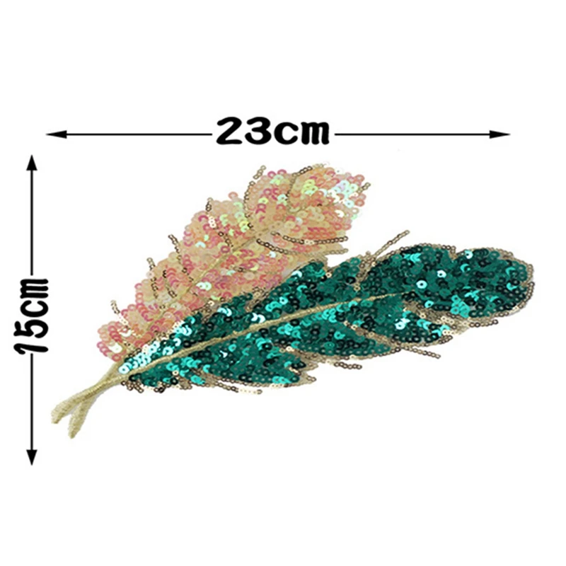 Lace Fabric Sequins Cloth Paste Stickers Appliques Green Leaves Diy Lace Patch Beautiful Sequin Embroidered Leaf Sequins Patch