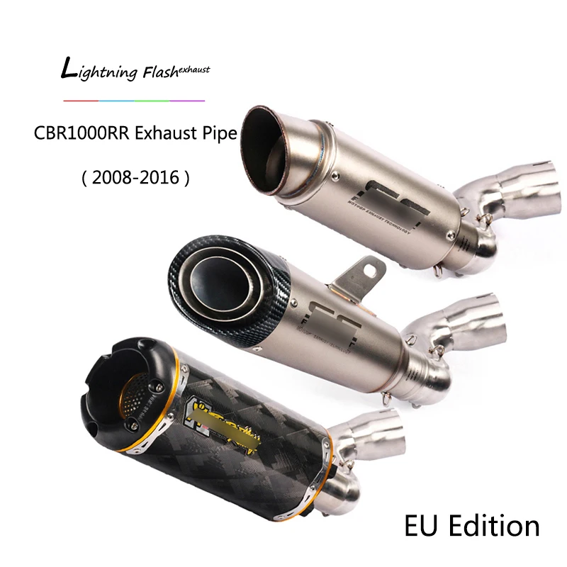 

EU Version For 2008-2016 Honda CBR1000RR Exhaust Pipe Motorcycle Mid Link Pipe Slip On 51mm Tail Escape No DB Killer Modified