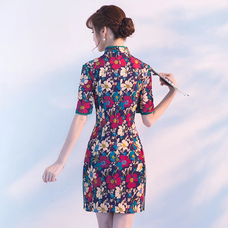 Горячая Распродажа, женское кружевное платье, китайское, винтажное, cheongsam, женское, короткий рукав, с блестками, средней длины, qipao, элегантное, qipao