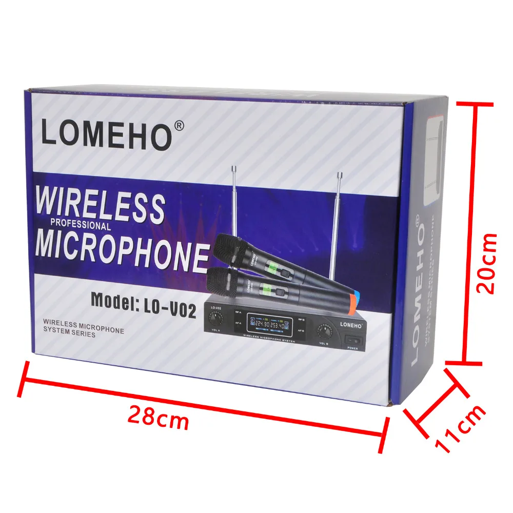 LOMEHO LO-V02 VHF двухканальный ручной микрофон для караоке семейные вечерние беспроводные микрофон ручной беспроводной микрофон