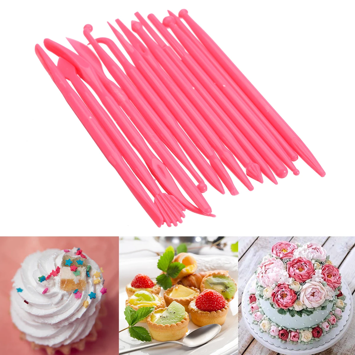

14pcs/set Mini Cake Modelling Tools Set Fondant Flower Modelling Craft Clays Tool Cake Biscuit Cookie Modelling Pen Mayitr New
