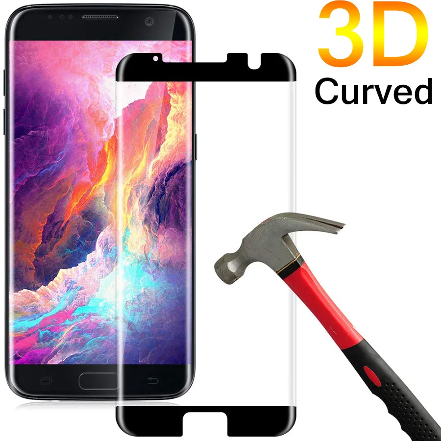 3D изогнутый чехол 96% Покрытие Закаленное стекло для Samsung Galaxy S7 Edge S8 S9 plus Note 9 8