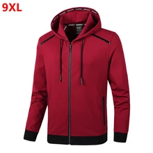 Новая весенняя куртка с капюшоном размера плюс, Мужская модная вязанная куртка большого размера, кардиган 9XL 8XL 7XL 6XL 5XL 4XL