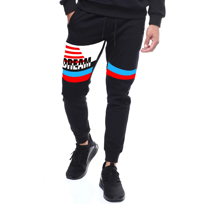 

2019 New Arrival Free Shipping Men's Sweatpants Jogging Digital Printing Drawstring Solid Fashionable Trousers