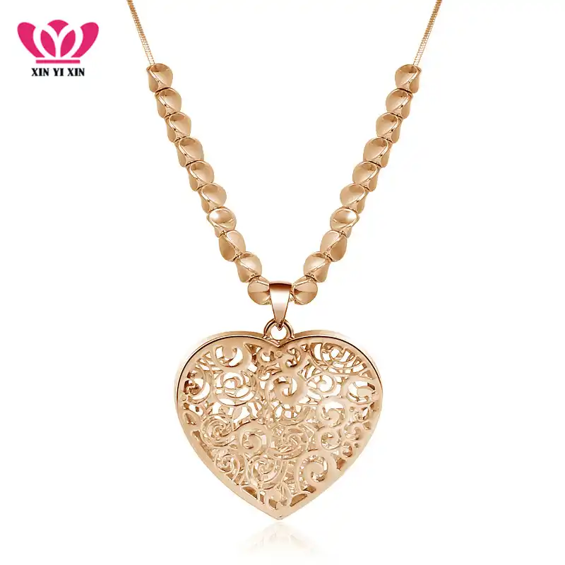 heart design gold chain