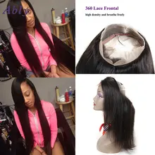 Ably Plucked 360 Lace Frontal Closure 360 lace virgin hair Straight 7a Frontal With Baby Hair 360 Frontal Brazilian Virgin Hair