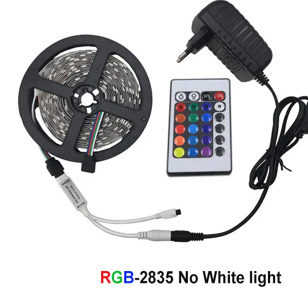 5 м 10 м 15 м WiFi Светодиодная лента RGB Водонепроницаемая SMD 5050 2835 12 В 12 в rgb Диодная гибкая лента WiFi конторлер+ адаптер штекер - Испускаемый цвет: 2835 with 24key