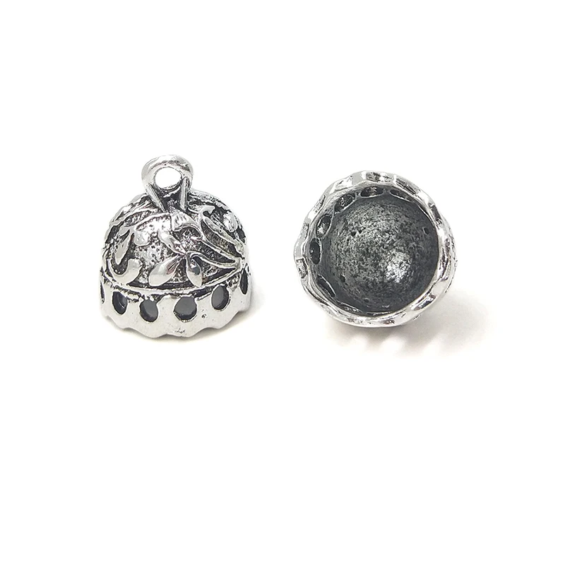 Подвески в форме колокольчика из цинкового сплава 5 шт./пакет 15 мм 2019|end caps|beaded