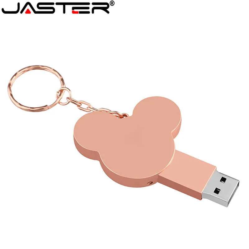 JASTER металлический в форме Микки usb флэш-накопитель карта памяти мультфильм с брелком Флешка 4 ГБ 8 ГБ 16 ГБ 32 ГБ 64 ГБ подарок; индивидуальный логотип