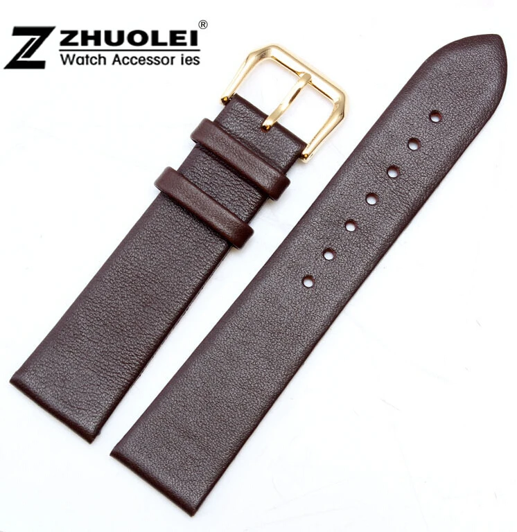 

12mm 14mm 16mm 18mm 20mm 22mm New Women Mens High Quality Brown Smooth Genuine Leather Watch Bands Straps Free Shipping