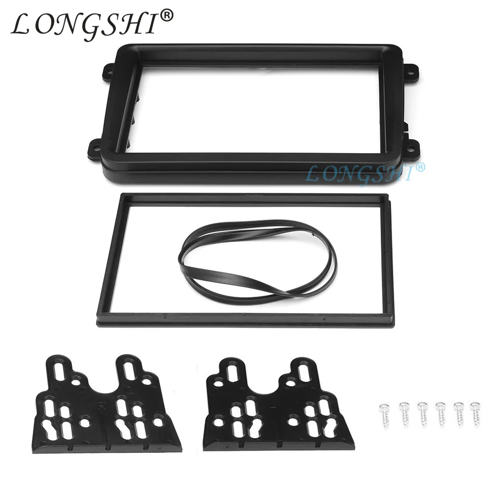 Дешево Автомобильный двойной Din рамка Радио панель DVD Dash внутренняя отделка для Volkswagen для VW Touran Caddy сиденье для Skoda Fabia Octavia 2