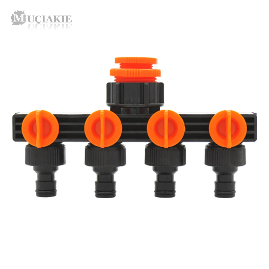 MUCIAKIE 4 видов садовых делитель воды 1/2 ''до 3/4'' до 1 ''разъем w/клапан для 8/11 4/7 мм шланг для полива и орошения Системы фитинг - Цвет: AB194CLxT4