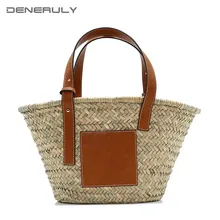 Praia bolsa de Palha bolsa praia Bolsa de Rattan Saco Das Mulheres Novas Elegante Bolsos Mujer de Marca Famosa 2019 Bolso Bolso Playa Paja Designe Luxo bolsas bolsa de praia bolsa palha saidas de praia feminina(China)