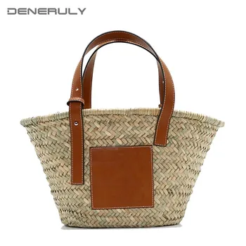 

Beach Rattan Bag Women New Elegant Straw Bag Bolsos Mujer De Marca Famosa 2019 Bolso Paja Bolso Playa Designe Luxury Handbags