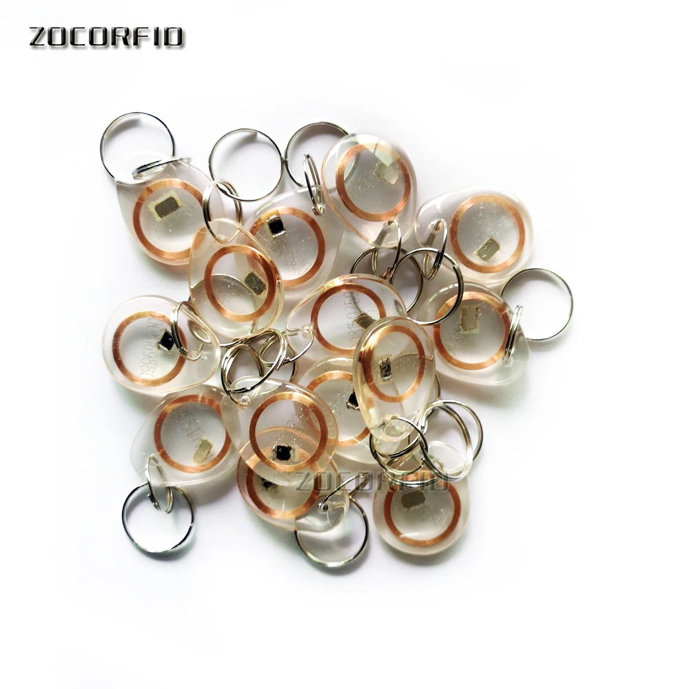 

100pcs/lot TK4100 chip Rfid Tag 125Khz Proximity RFID Card Keyfobs Access Control Smart Card crystal style