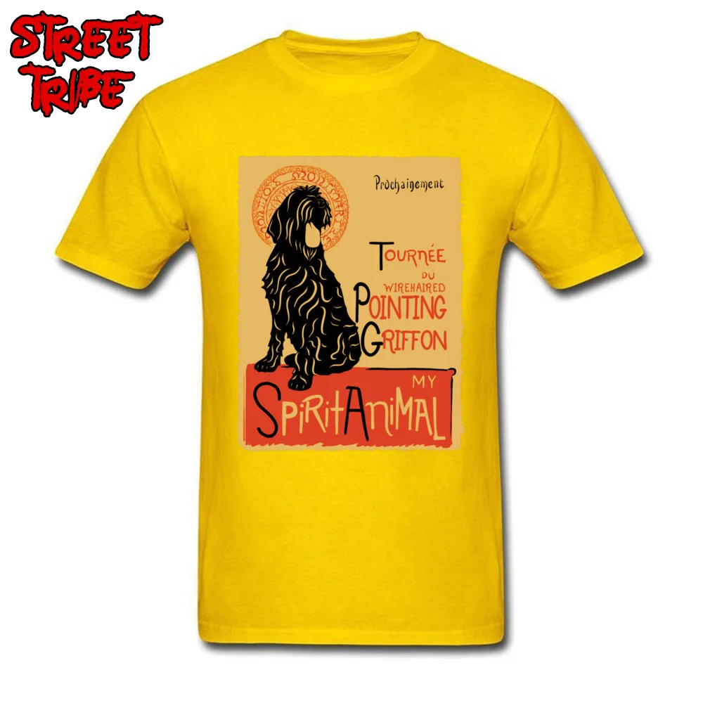 Personalized Hip hop ostern Day 100% Cotton Round Neck Men Tops Shirt Top T-shirts Discount Short Sleeve Top T-shirts Funny Wirehaired Pointing Griffon Cute Dog Cha yellow