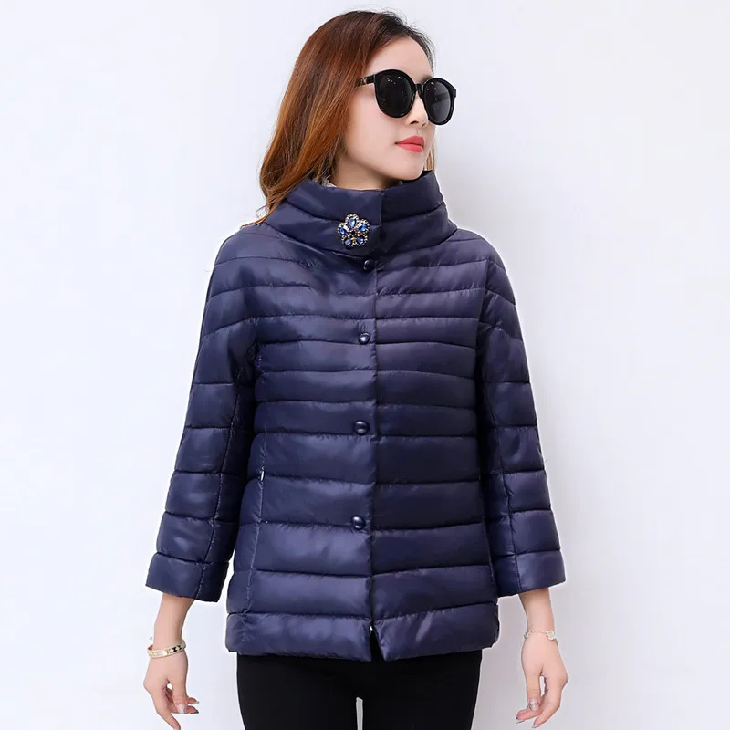 Женская мода Тонкий бомбер куртки для женщин 2018 тонкий драгоценный камень на