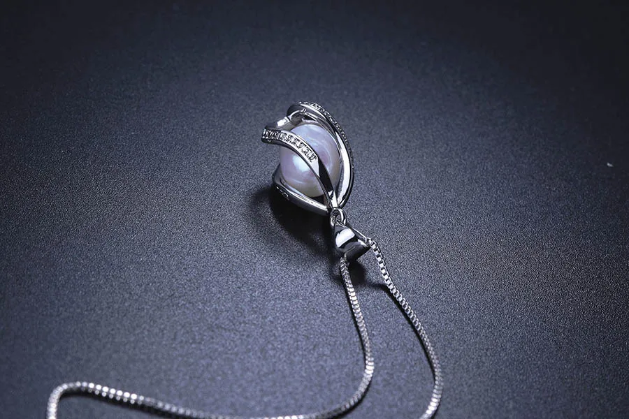 Жемчужный ювелирный набор натуральный жемчужный кулон ожерелье элегантные висячие серьги клетка кулон жемчужные серьги для женщин Свадебные ювелирные изделия