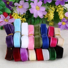 Breite 10mm Zufallsmischfarbe 12 Farbe Einseitig Glitter Samtband Für Haar Bogen Hochzeit Dekoration Geschenkverpackung Appliques