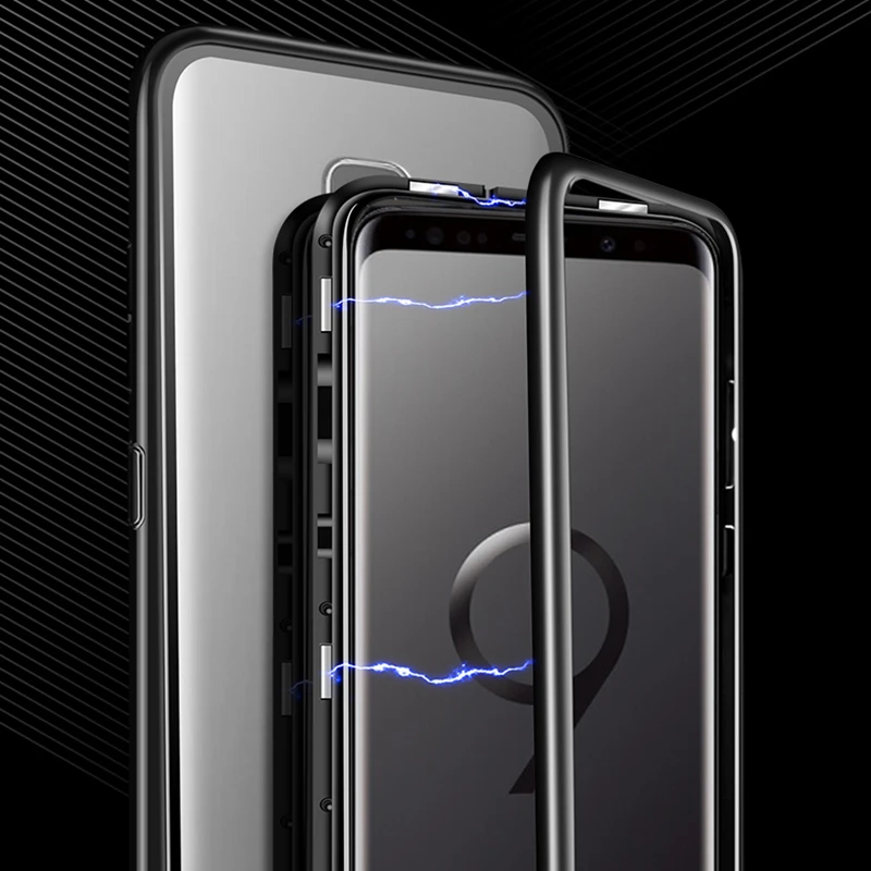 EIENACOCO Metal Magnetic Case For Samsung Galaxy S8 S9 S10 Plus S10E S7 Edge Note 8 9 M20 M10 A30 A50 A7 A8 A9 J4 J6 Plus 2018
