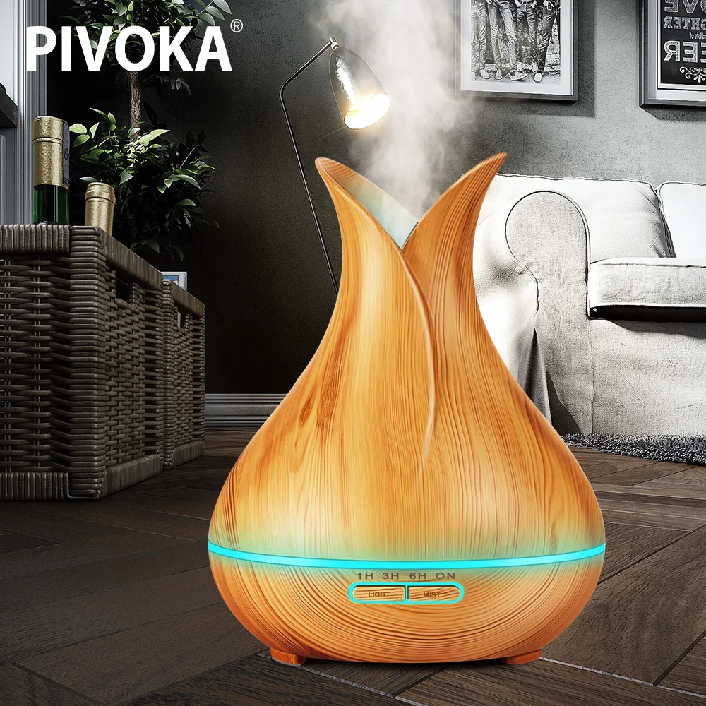 

PIVOKA 400 ml Timed Air Humidifier And Aromatherapy Essential Oil Aroma Diffuser Ultrasonic Mute Aroma Cooling Electric