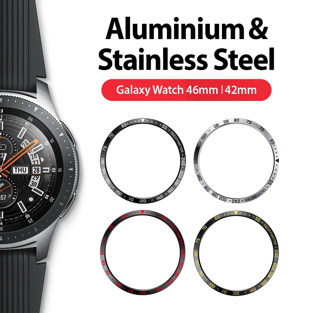 

For Samsung Gear S3/Galaxy Watch 46/42MM Hot Bezel Ring Adhesive Cover Anti Scratch Metal Men Smart Watch Decorative Circle