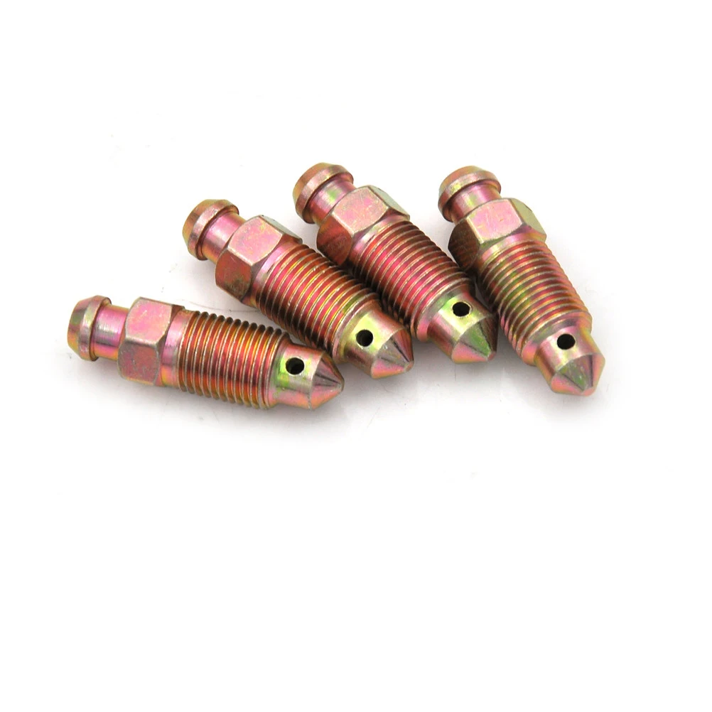 

New 4pcs Motorcycle Bike Brake Caliper Steel Bleed Screw Nipple M10 x 1.0mm High Quality