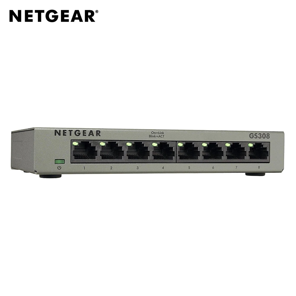 Netgear GS308 неуправляемый сетевой коммутатор Gigabit Ethernet (10/100/1000) | Компьютеры и офис