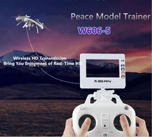 Paz modelo trainer w606-5 professioal zangão rc 6-Axis Gyro 5.8G FPV Câmera 2.0MP HD Controle Remoto Quadcopter VS Q333-A