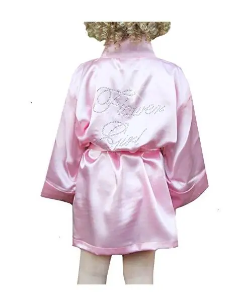 Kid bride robes silk sleepwear for flower girl wedding party