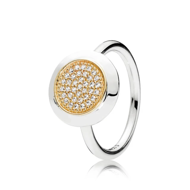 

SIENTO 100% Sterling silver 1:1 Glamour 196231CZ TWO-TONE SIGNATURE RING Original Women wedding Fashion Jewelry