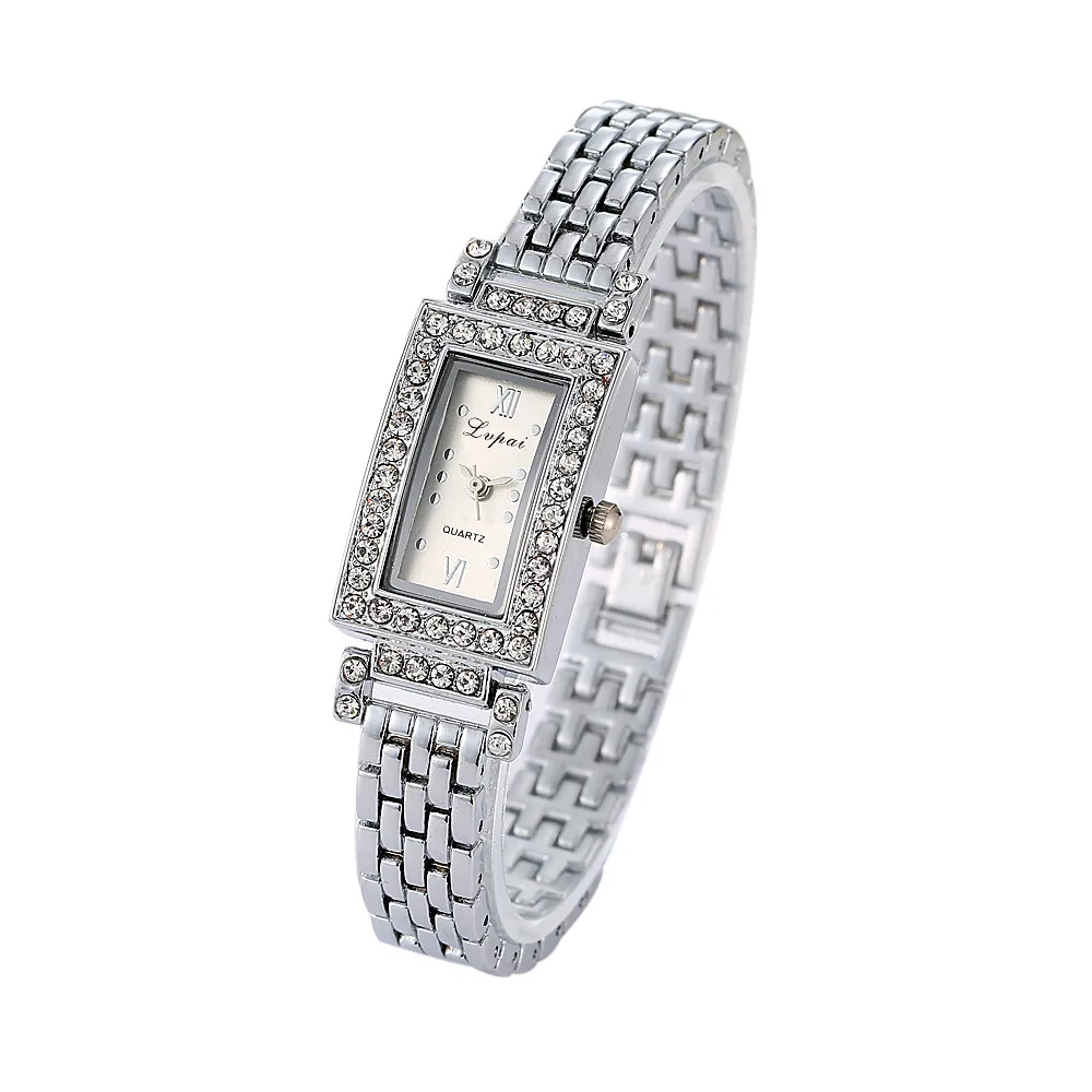 Женские кварцевые часы с кристаллами из нержавеющей стали|steel gold|gift giftssteel stainless |
